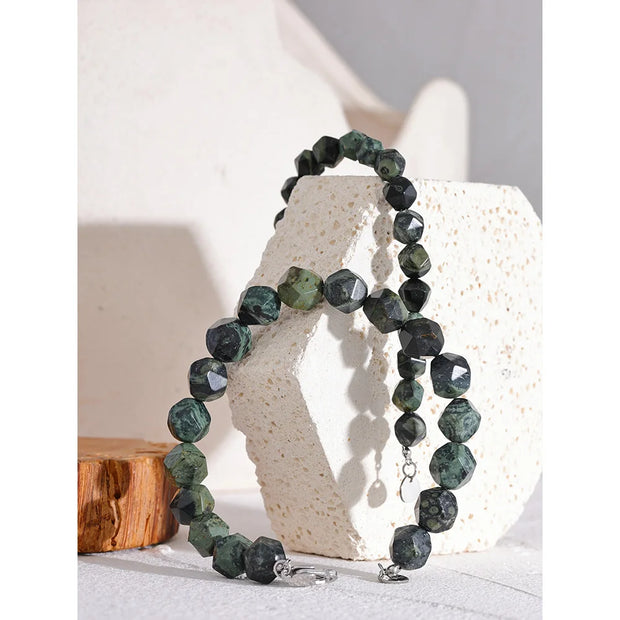 Malachite Stone Bead Bracelet