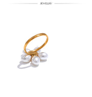 Pearl Flower Adjustable Ring