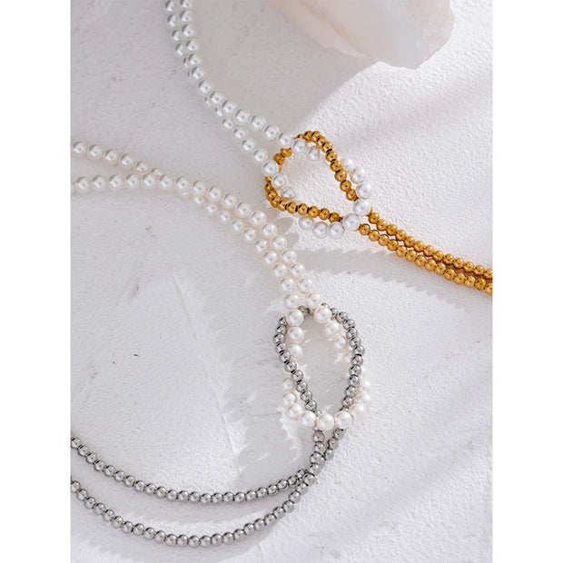 Imitation Pearl Knot Necklace