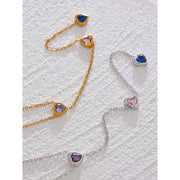 Colorful Cubic Zirconia Heart Necklace