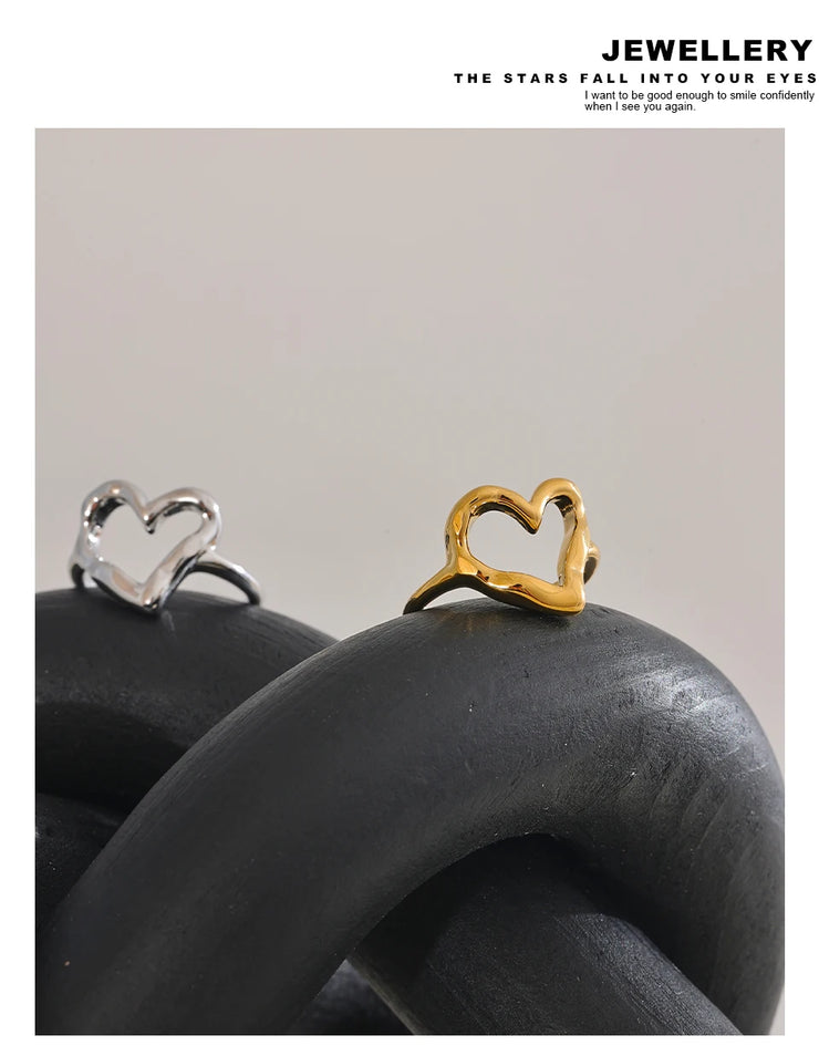 Heart Love Hollow Adjustable Ring