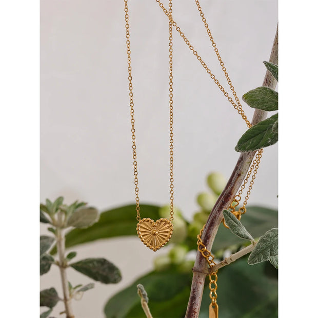 Double Side Shell Heart Necklace