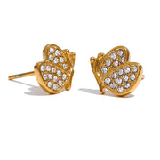 Mini Butterfly Zirconia Stud Earrings