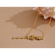 Flower Chain CZ Pendant Necklace