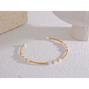 Imitation Pearl Open Bracelet