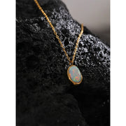 Minimalist Opal Pendant Necklace