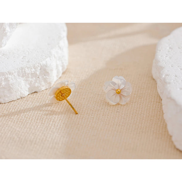 Shell Flower Stud Earrings