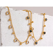 Shiny CZ Chain Necklace Bracelet Set