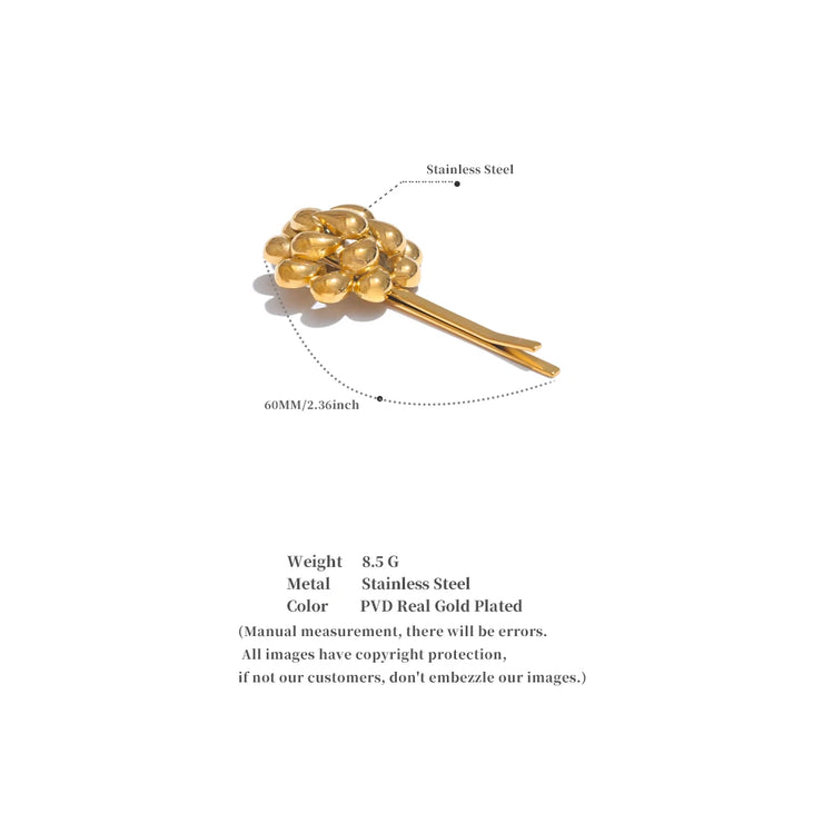 Stainless Steel Gold Hair Clip