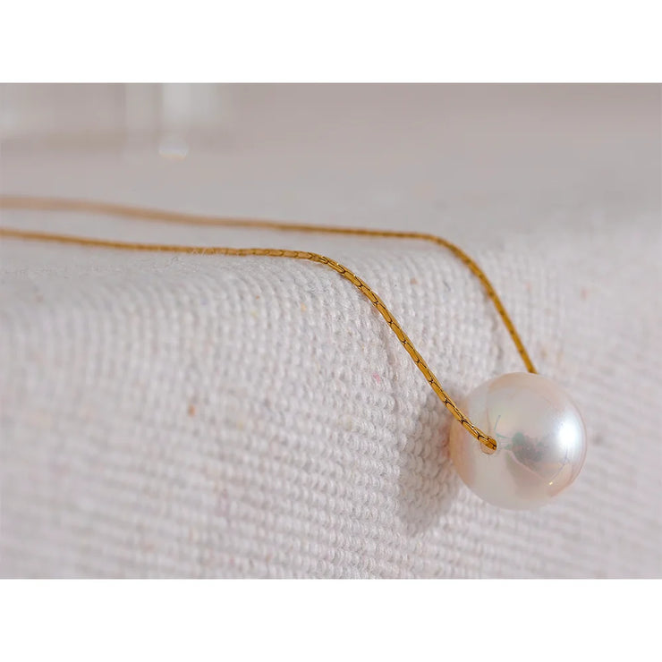 Korean Pearl & Stainless Steel Necklace