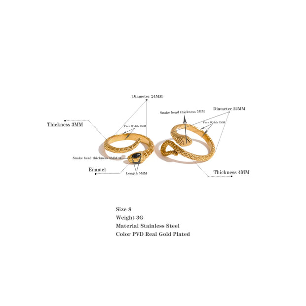 Gold Color Charm Snake Ring