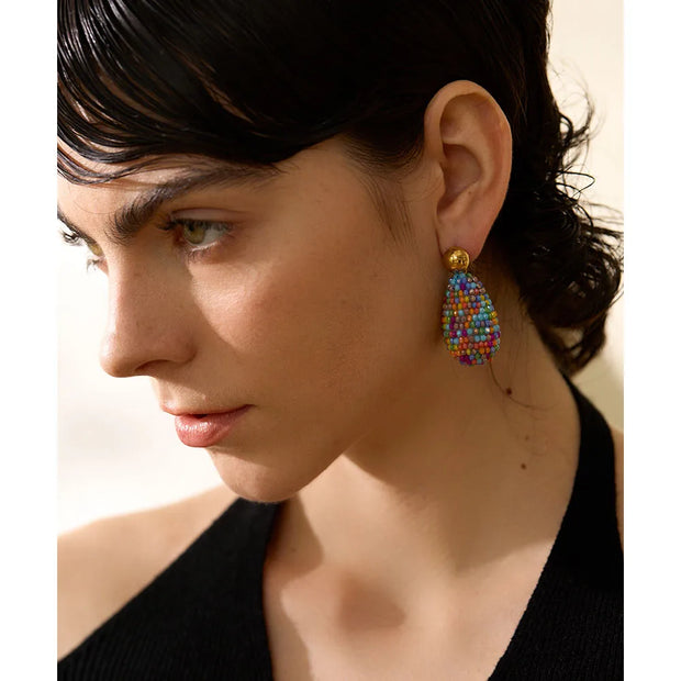 Multicolor Crystal Waterdrop Earrings