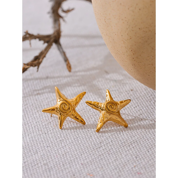 Star Golden Stud Earrings