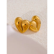 Stainless Steel Heart Stud Earrings