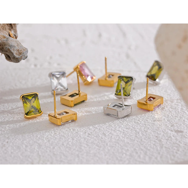 Zirconia Square Stud Earnings