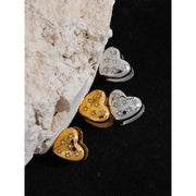 Zirconia Heart Hoops