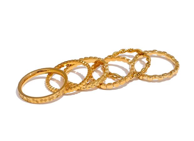 18k Gold Color PVD Plated Thin Ring