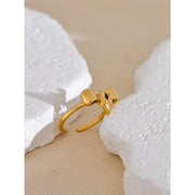 Gold Bow Knot Open Ring