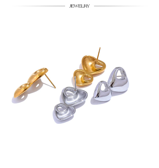 Heart Love Statement Stud Earrings