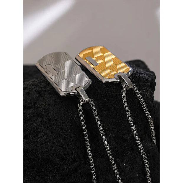 Men's Square Pendant Necklace