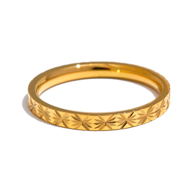 18k Gold Color PVD Plated Thin Ring