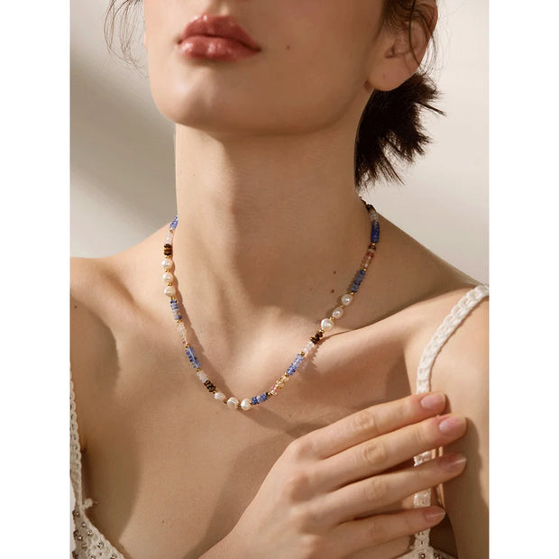 Lapis Lazuli & Pearl Necklace