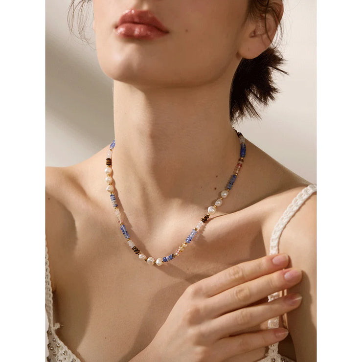 Lapis Lazuli & Pearl Necklace