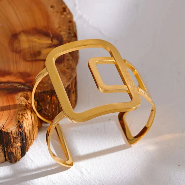 Square Hollow Cuff Bracelet