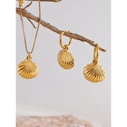 Summer Shell Necklace Earrings Set