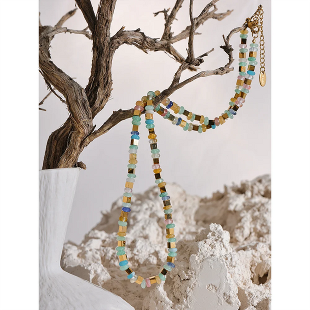 Light Stone Bead Necklace