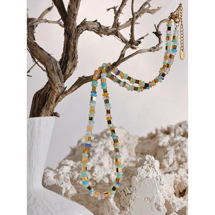 Light Stone Bead Necklace