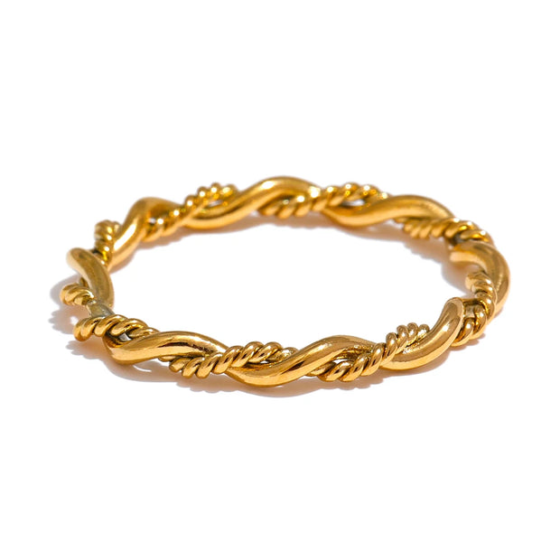 18k Gold Color PVD Plated Thin Ring