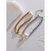 Pearl Cuban Chain Bracelet