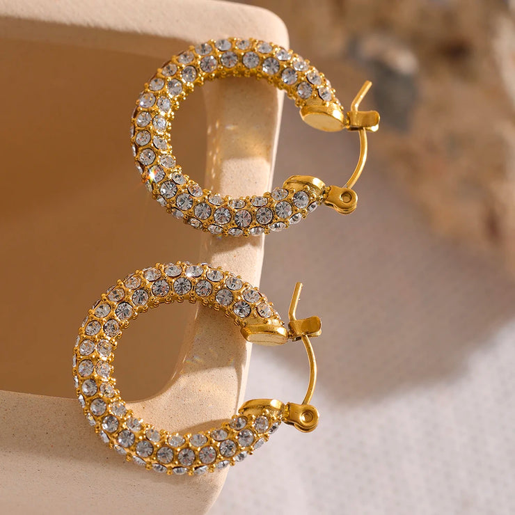 Luxury Micro Zircon Huggie Earrings