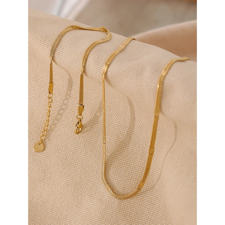 Flat Snake Chain Jewelry Set