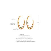 Colorful Zirconia Round Hoop Earrings