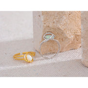 Natural Opal S925 Sterling Silver Open Ring