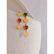 Cubic Zirconia Heart Dangles