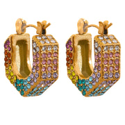 Colorful Zirconia Hoop Earrings