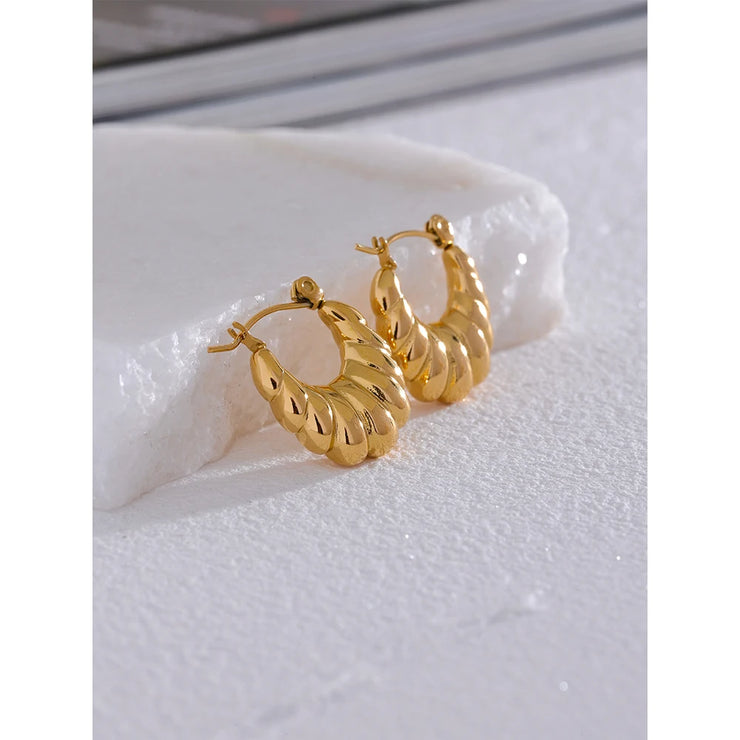 Twisted Hollow Hoop Earrings