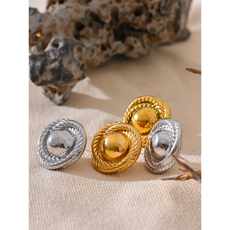 Round Stud Earrings