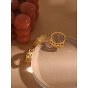 Cubic Zirconia Star Golden Ring