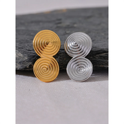 316l Stainless Steel Round Circle Statement Stud Earrings Prevent Allergy Metal Waterproof Versatile Jewelry Gift Evry Jewelry