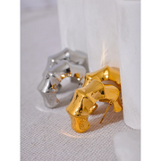 C Shape Geometric Huggie Earrings