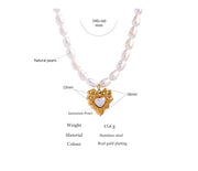 Heart Pendant Pearl Necklace