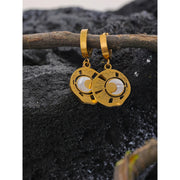 Sun & Moon Hollow Drop Earrings