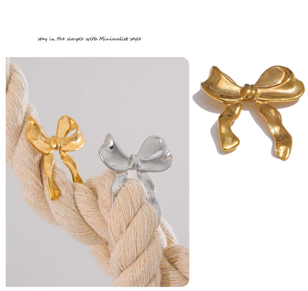 Stainless Steel Bow Knot Brooch