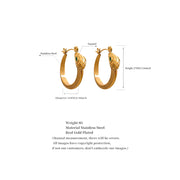 Gold Snake Hoop Earrings