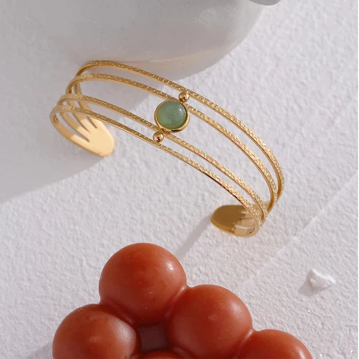 Boho Green Stone Bracelet