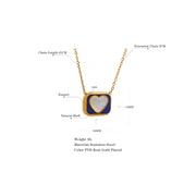 Geometric Shell Heart Pendant Necklace